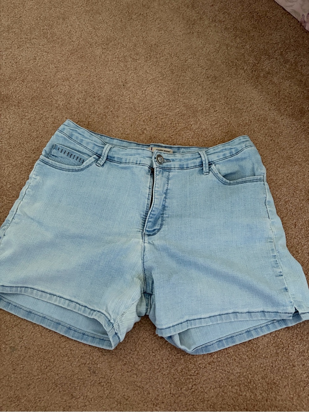 Lee Light Wash Denim Shorts - Pale Blue